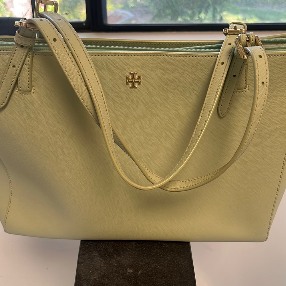 Tory Burch Mint green tote purse